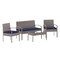 Emma and Oliver 4 Piece Patio Set with Steel Frame and Cushions - Outdoor Seating